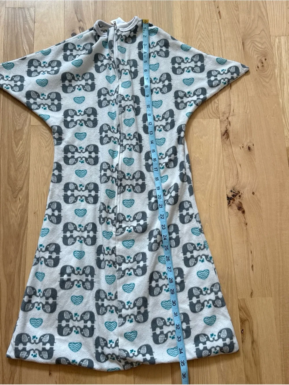 Sleeping Baby Zipadee-Zip Fleece Sleep Sack Large 12M-24M Elephant Print